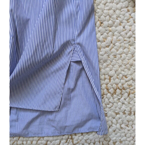 Zara Blue Stripe Shirt w/ Pom-Pom Embellishment - Size Medium - Picture 10 of 15